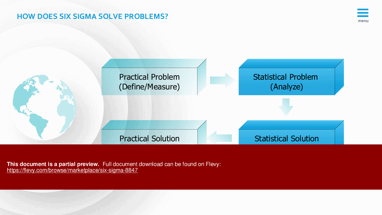 Six Sigma (72-slide PPT PowerPoint presentation (PPTX)) Preview Image