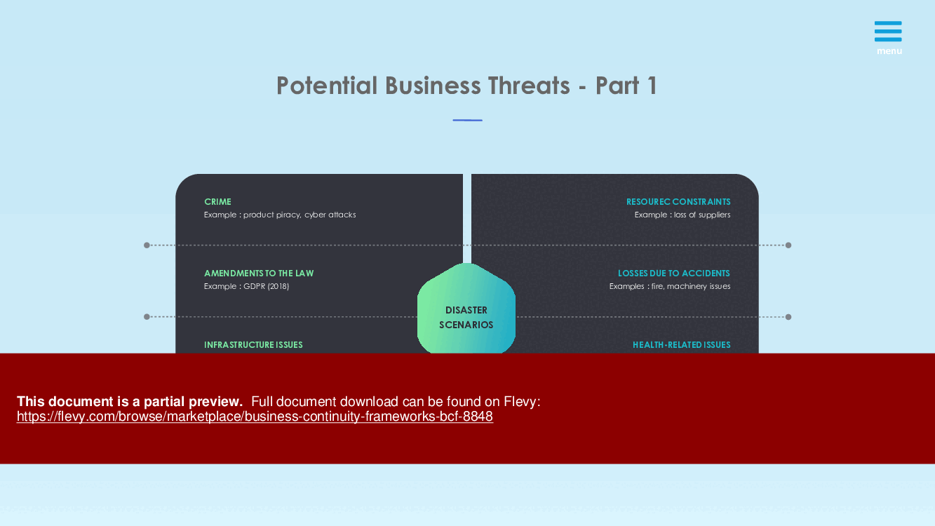 Business Continuity Frameworks (BCF) (41-slide PPT PowerPoint presentation (PPTX)) Preview Image