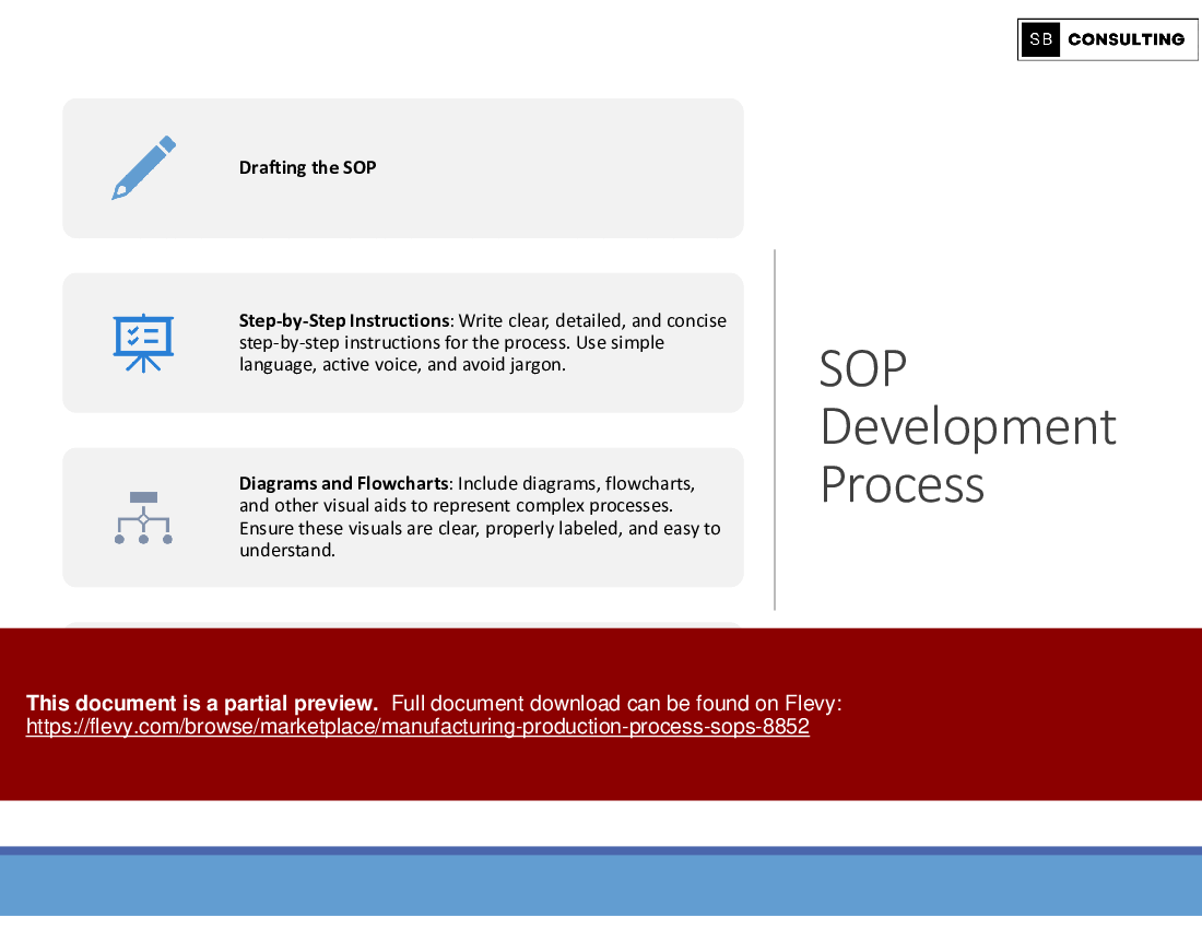 Manufacturing Production Process SOPs (274-slide PPT PowerPoint presentation (PPTX)) Preview Image