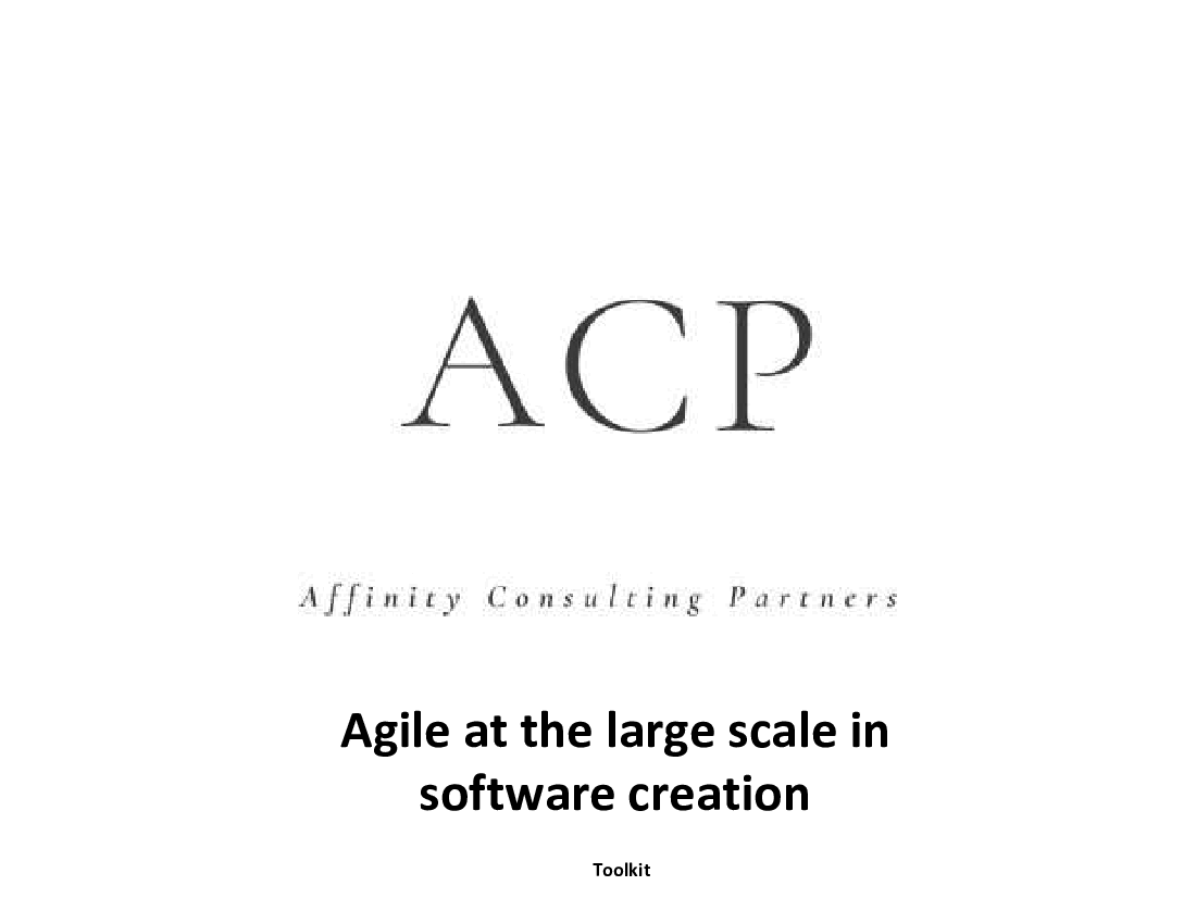 Agile at Scale in Software Development