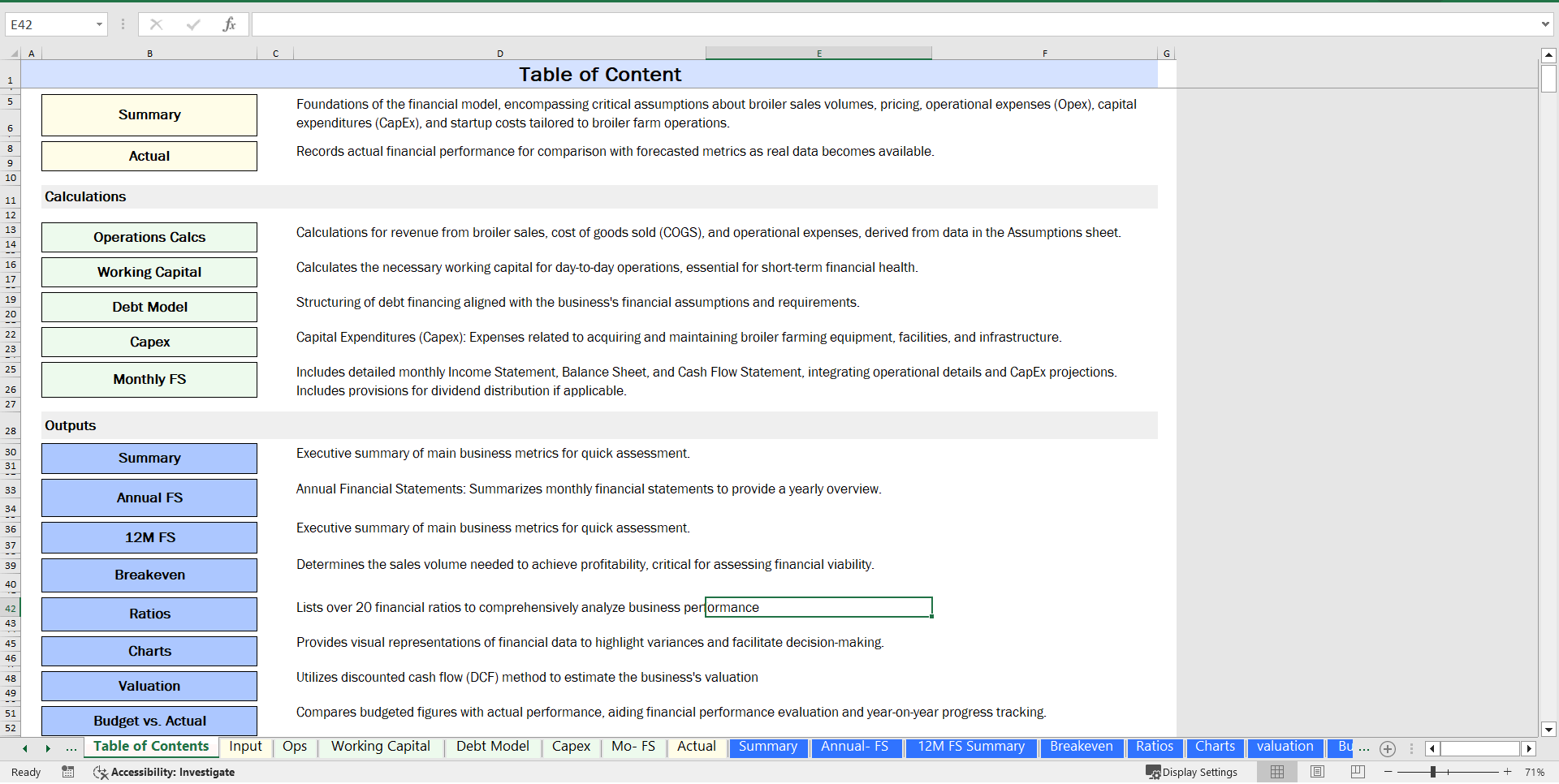 Broiler Poultry Financial Model (Excel template (XLSX)) Preview Image