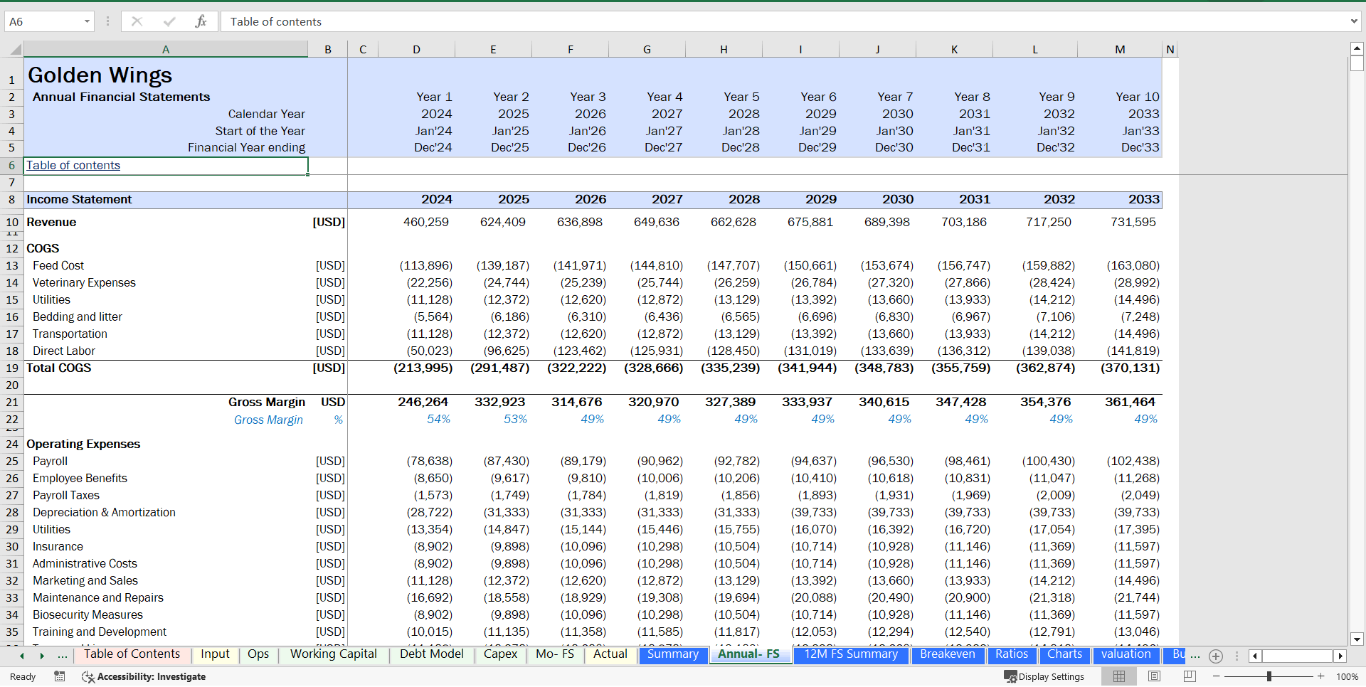 Broiler Poultry Financial Model (Excel template (XLSX)) Preview Image