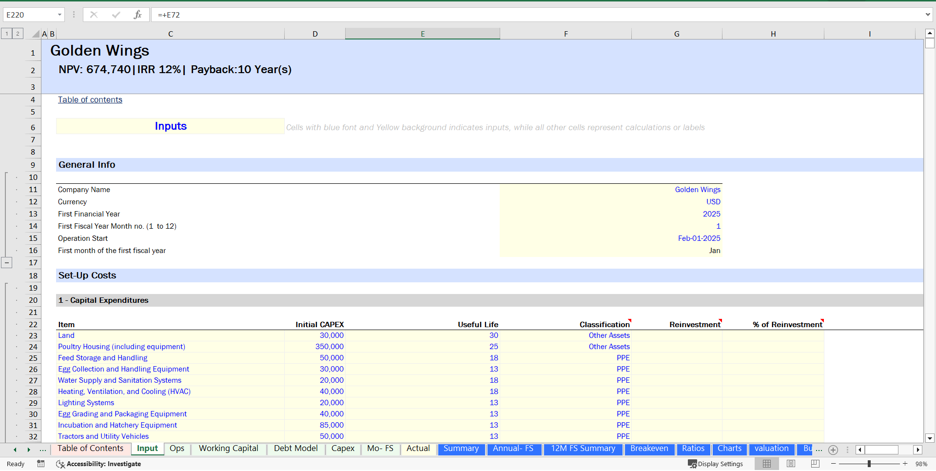 Layer Poultry Farm Financial Projection Model (Excel template (XLSX)) Preview Image