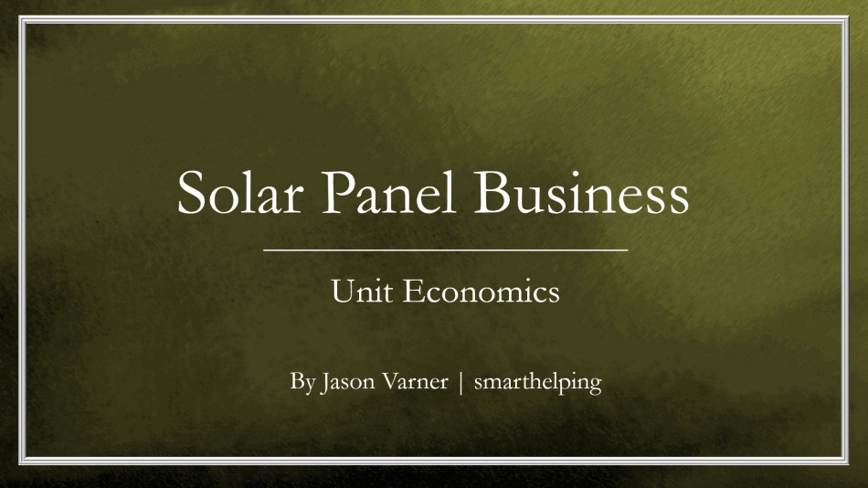 Solar Panel Installation Scaling Model (Excel template (XLSX)) Preview Image