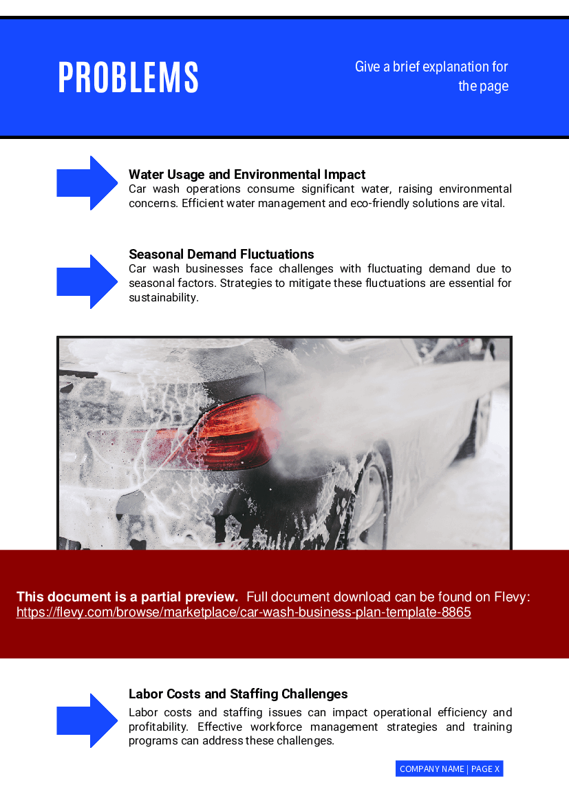 Car Wash Business Plan Template (43-page PDF document) Preview Image