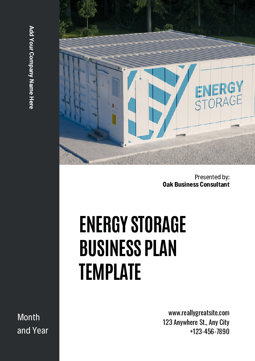 Energy Storage Business Plan Template