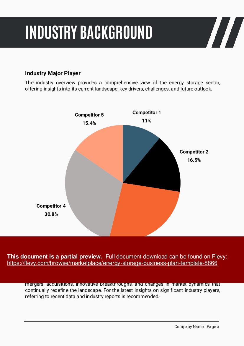 Energy Storage Business Plan Template (41-page PDF document) Preview Image