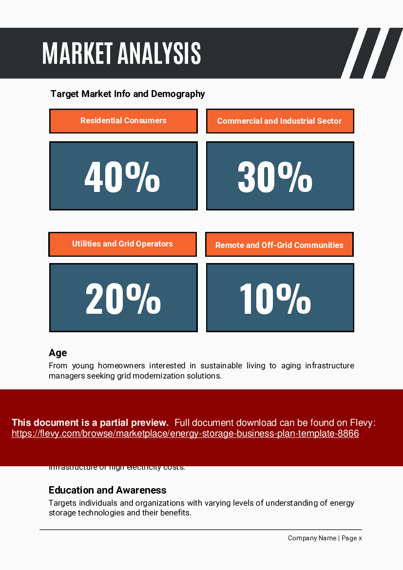 Energy Storage Business Plan Template (41-page PDF document) Preview Image