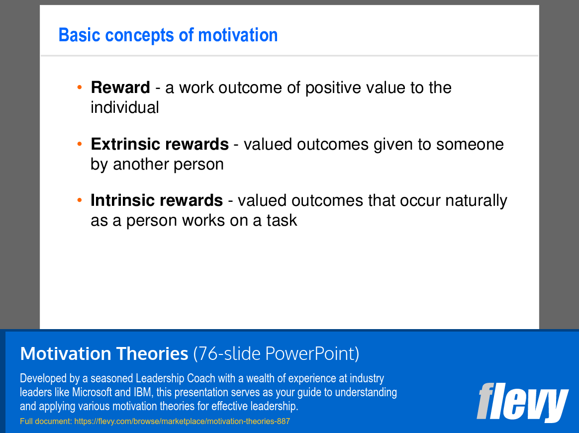 Motivation Theories (76-slide PPT PowerPoint presentation (PPTX)) Preview Image