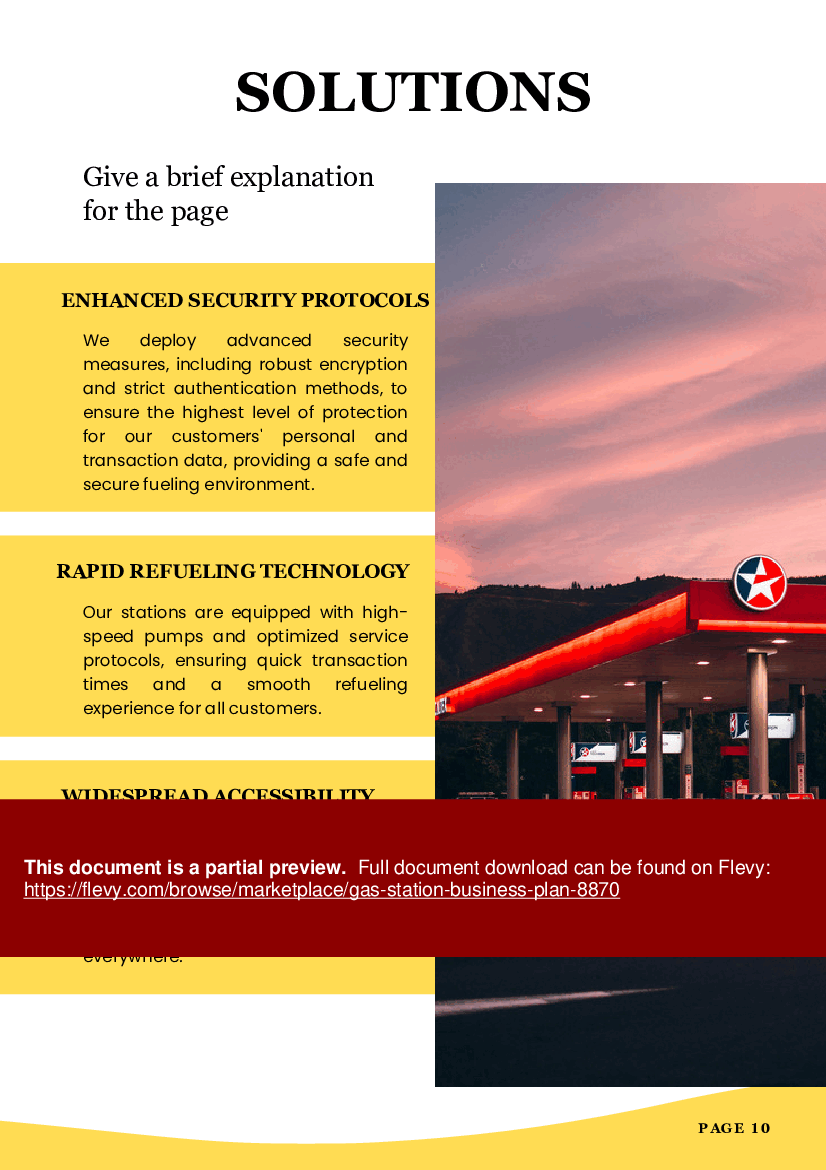 Gas Station Business Plan (45-page PDF document) Preview Image