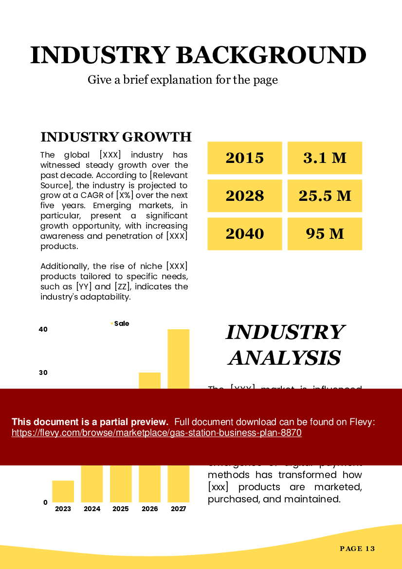 Gas Station Business Plan (45-page PDF document) Preview Image