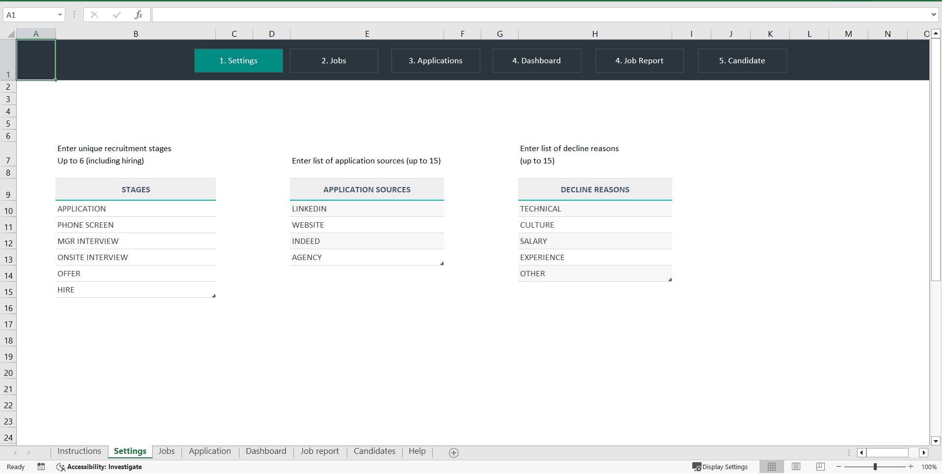 Recruitment Management Excel Template (Excel template (XLSX)) Preview Image