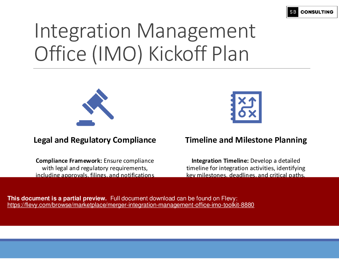 Merger Integration Management Office (IMO) Toolkit (414-slide PPT PowerPoint presentation (PPTX)) Preview Image