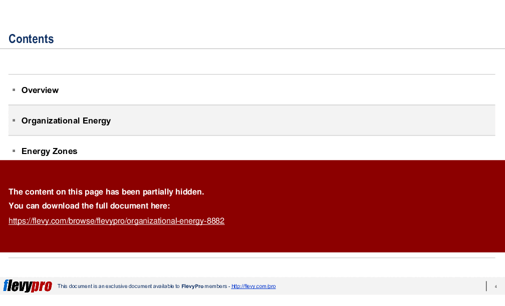 4 Zones of Organizational Energy (35-slide PPT PowerPoint presentation (PPTX)) Preview Image