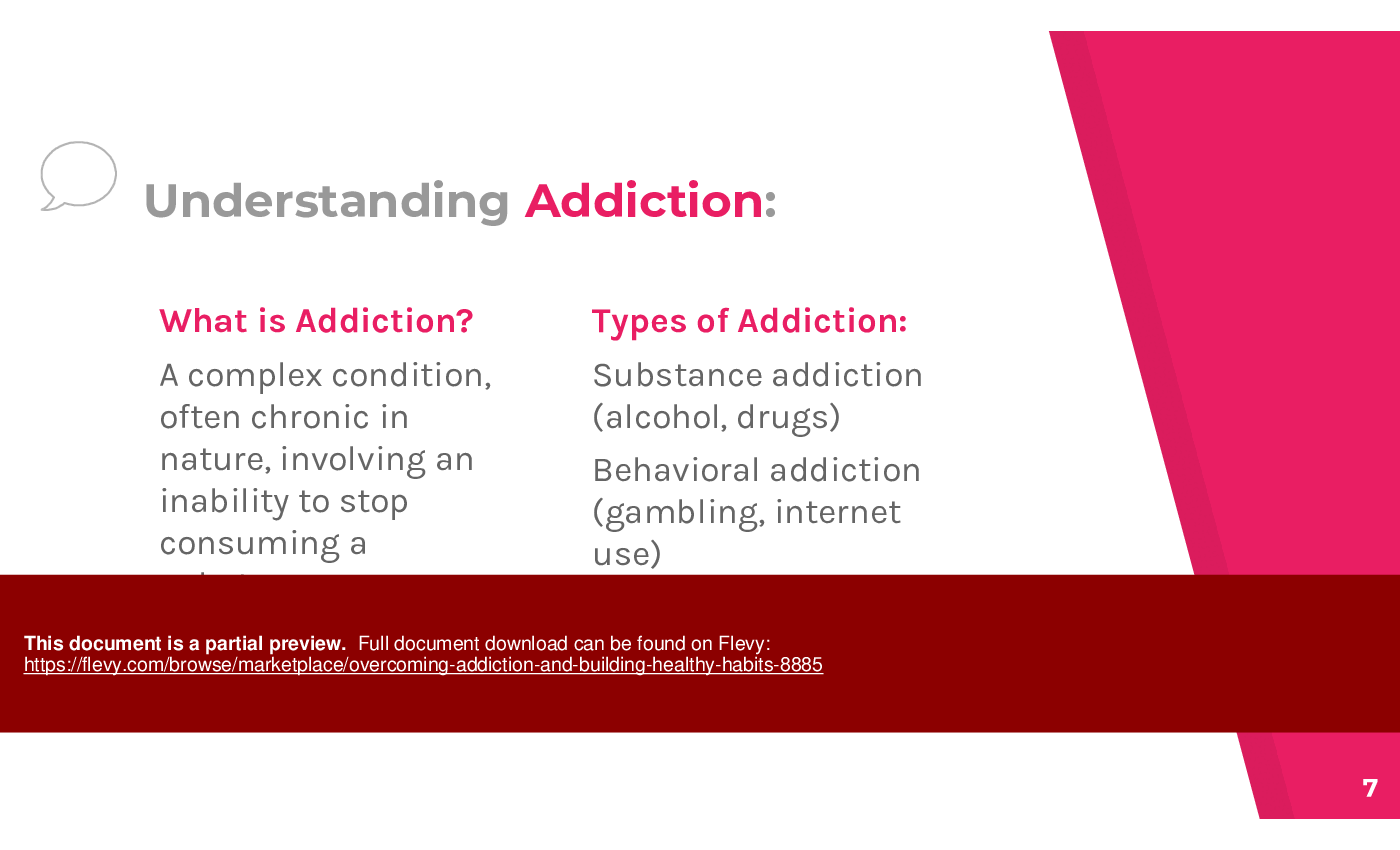 Overcoming Addiction and Building Healthy Habits (25-slide PPT PowerPoint presentation (PPTX)) Preview Image