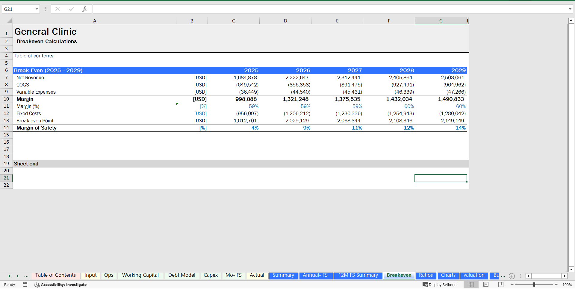 Medical Clinic Financial Model (Excel template (XLSX)) Preview Image