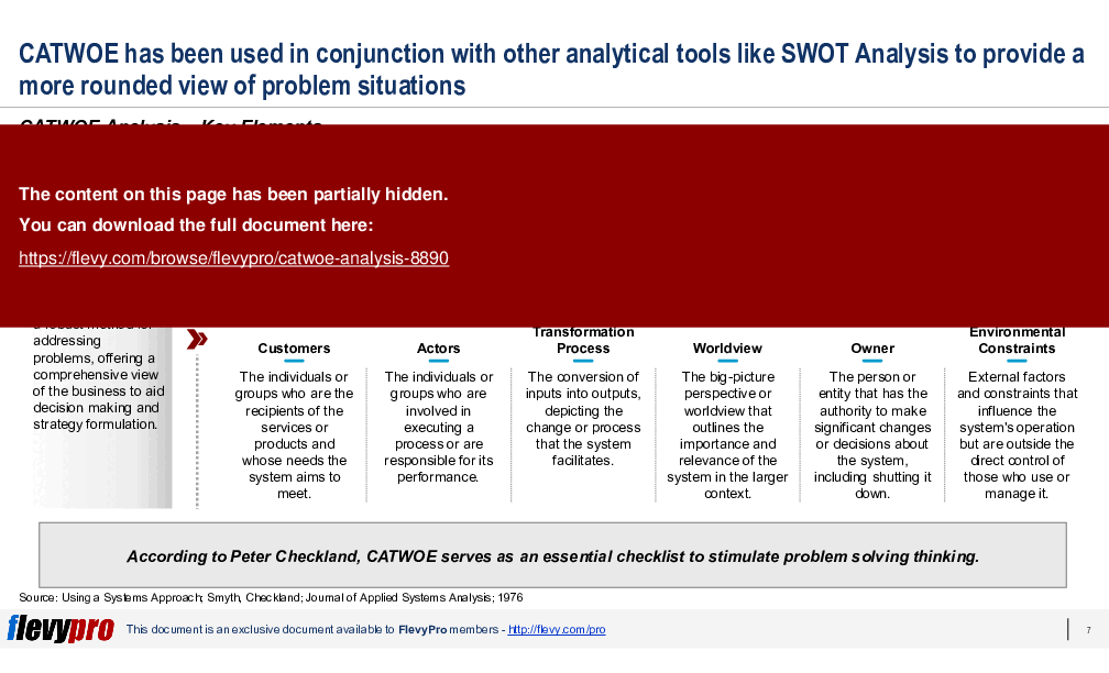 CATWOE Analysis (33-slide PPT PowerPoint presentation (PPTX)) Preview Image