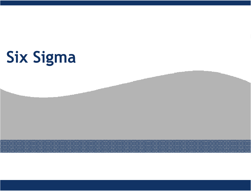 Six Sigma Basics