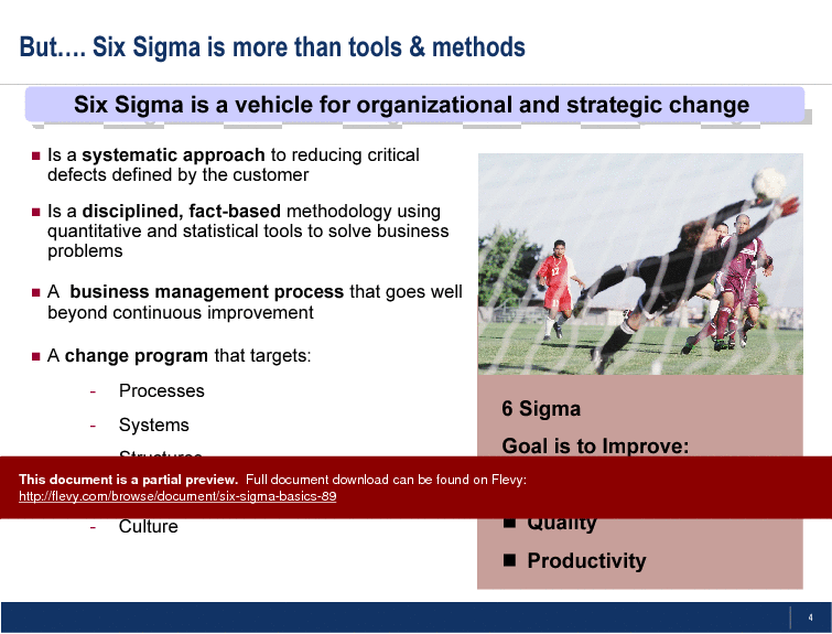 Six Sigma Basics (31-slide PPT PowerPoint presentation (PPT)) Preview Image