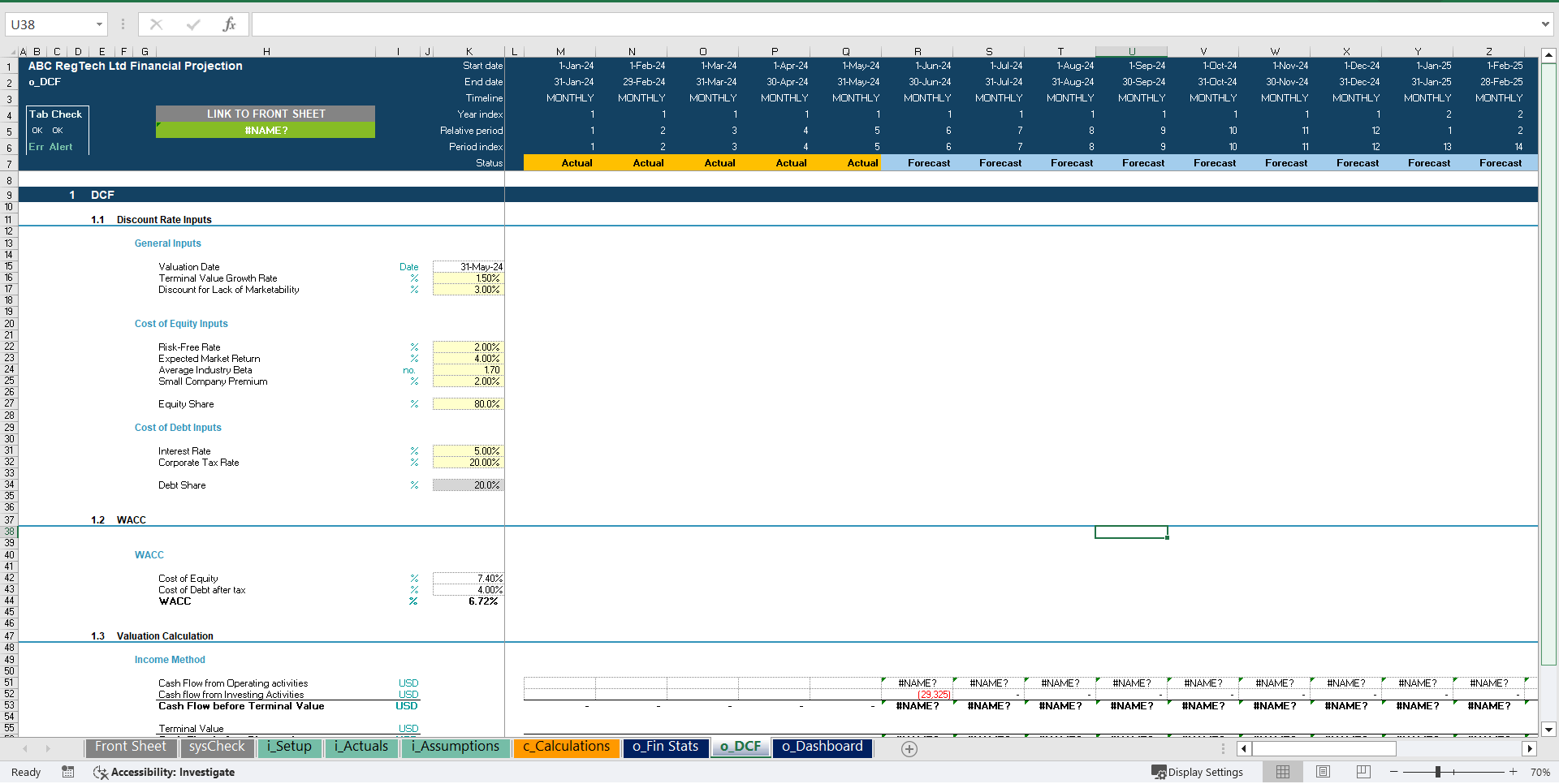 RegTech Business 5-Year 3 Statement Financial Projection Model (Excel template (XLSX)) Preview Image