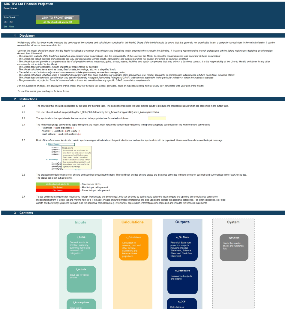 Insurance Third-Party Administrator (TPA) 5-Year 3 Statement Financial Model (Excel template (XLSX)) Preview Image