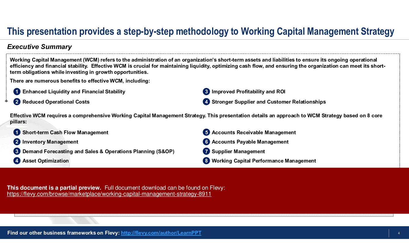 Working Capital Management Strategy (84-slide PPT PowerPoint presentation (PPTX)) Preview Image