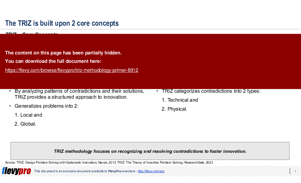 TRIZ Methodology Primer (32-slide PPT PowerPoint presentation (PPTX)) Preview Image