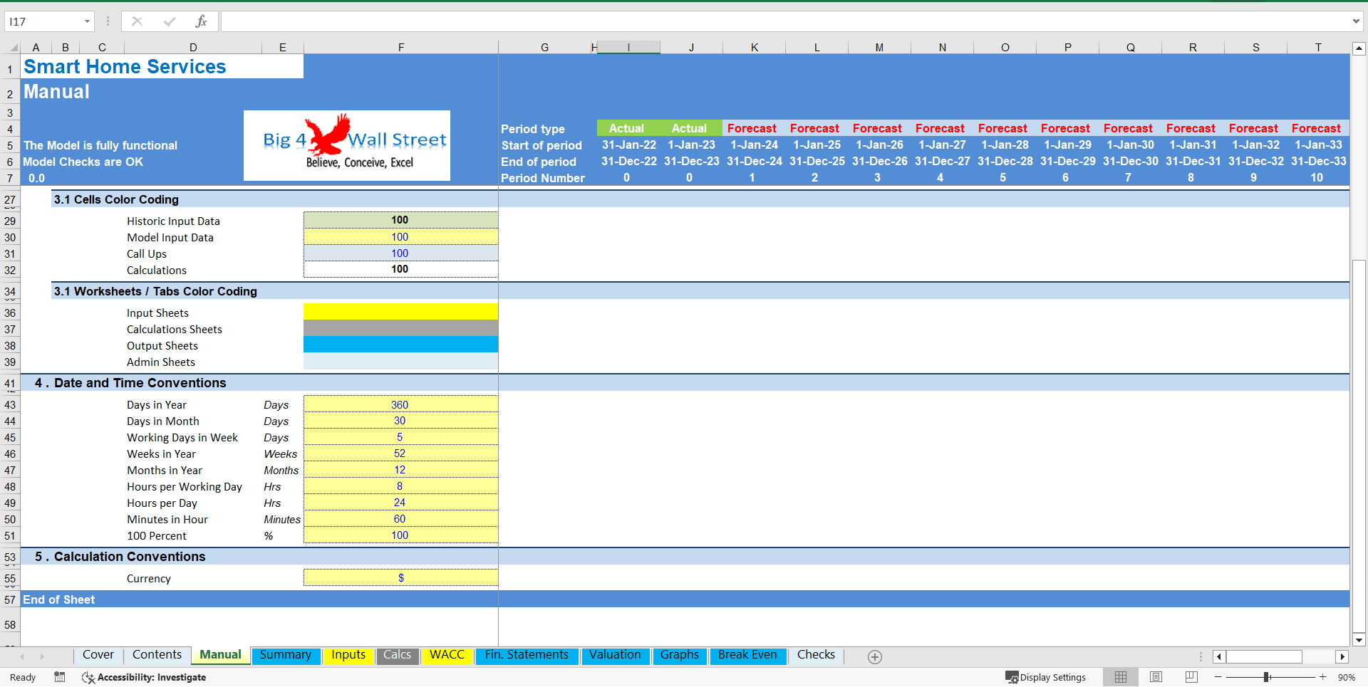 Smart Home Services Business - Financial Model (10+ Year DCF and Valuation) (Excel template (XLSX)) Preview Image