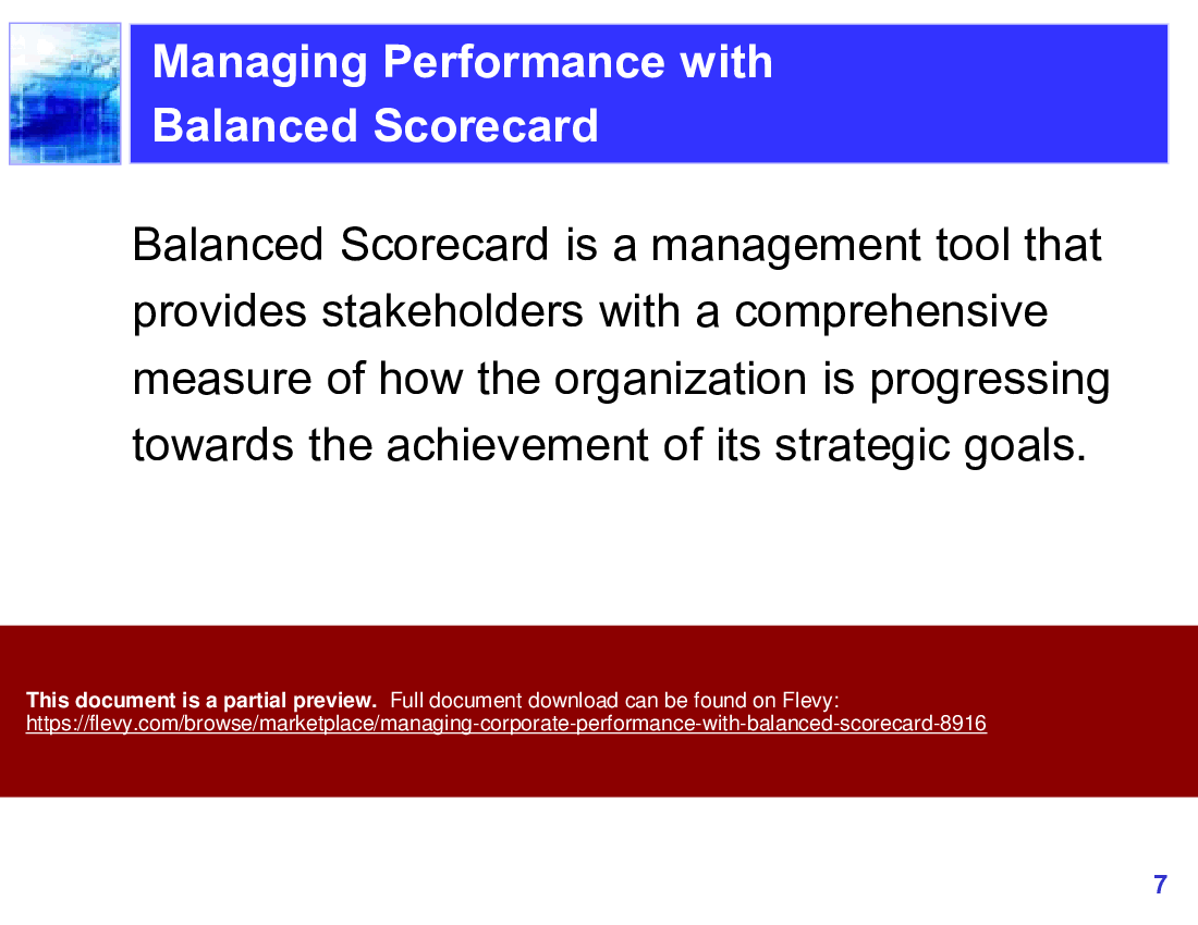 Managing Corporate Performance  with Balanced Scorecard (45-slide PPT PowerPoint presentation (PPTX)) Preview Image