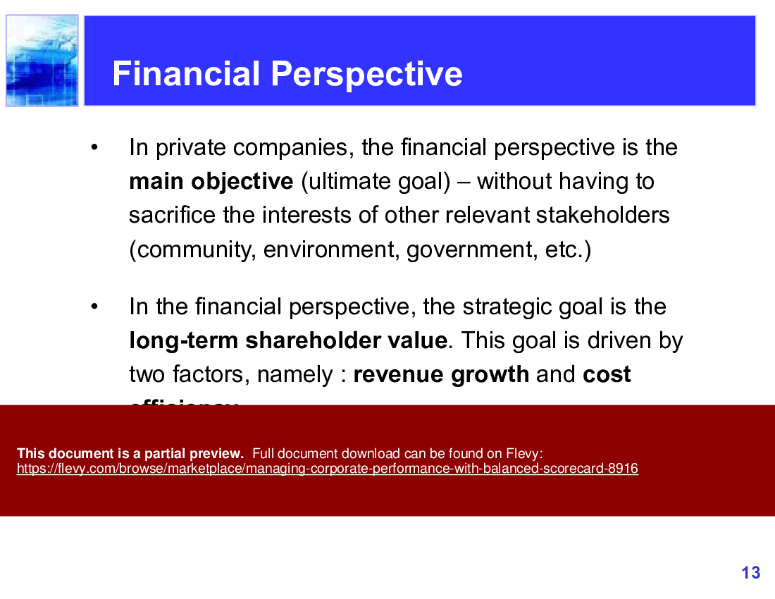 Managing Corporate Performance  with Balanced Scorecard (45-slide PPT PowerPoint presentation (PPTX)) Preview Image