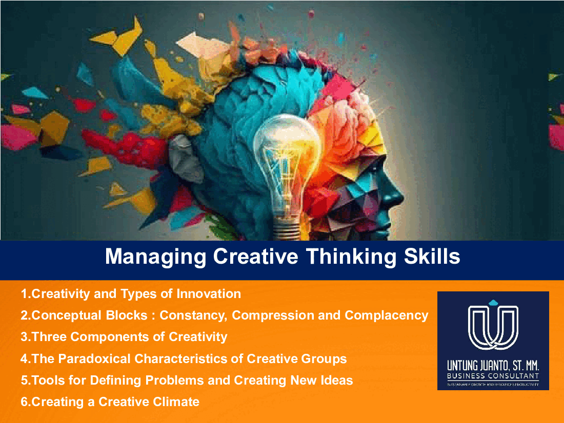 Managing Creative Thinking Skills