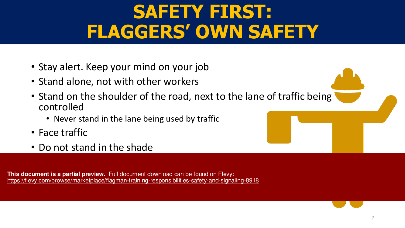 Flagman Training: Responsibilities, Safety, and Signaling (23-slide PPT PowerPoint presentation (PPTX)) Preview Image