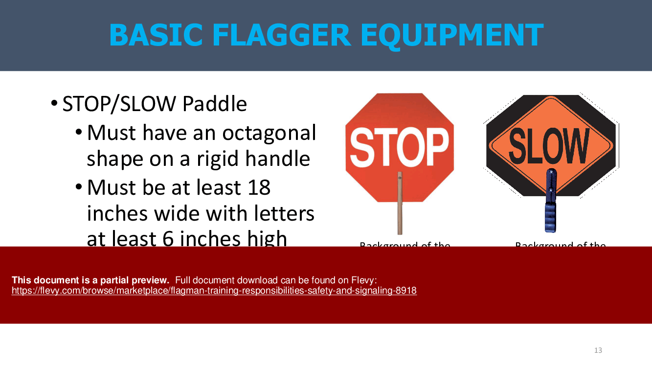 Flagman Training: Responsibilities, Safety, and Signaling (23-slide PPT PowerPoint presentation (PPTX)) Preview Image