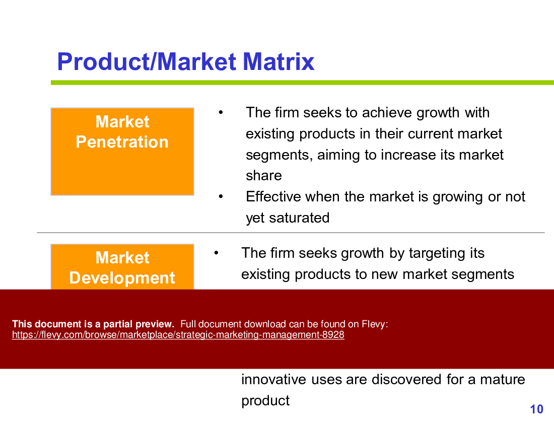 Strategic Marketing Management (75-slide PPT PowerPoint presentation (PPTX)) Preview Image