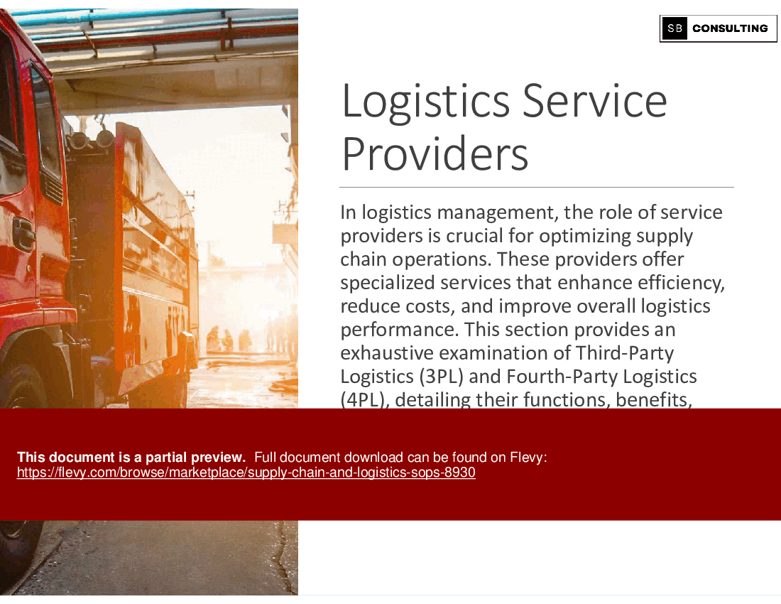 Supply Chain and Logistics SOPs (904-slide PPT PowerPoint presentation (PPTX)) Preview Image