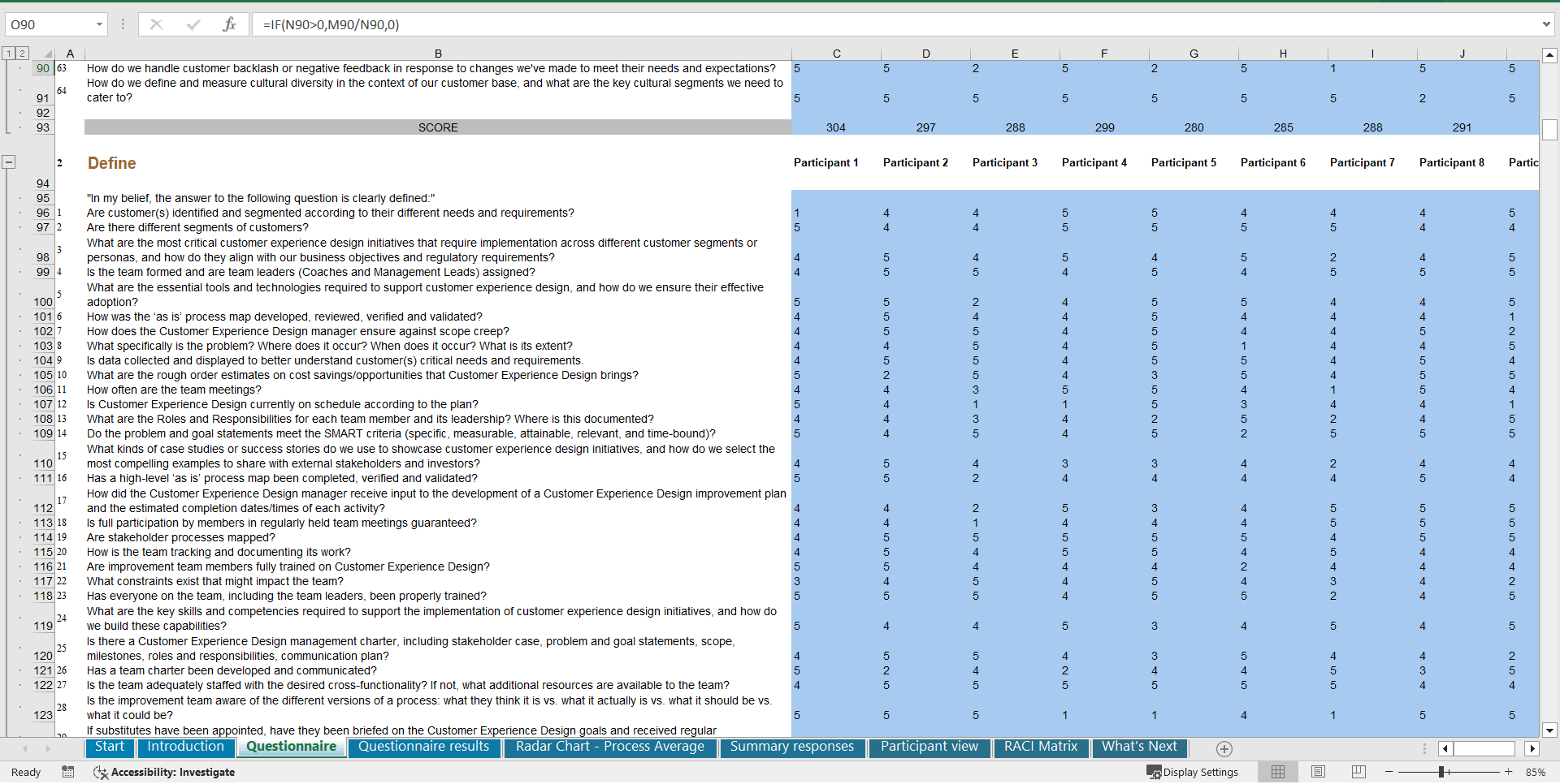 Customer Experience Design - Implementation Toolkit (Excel template (XLSX)) Preview Image