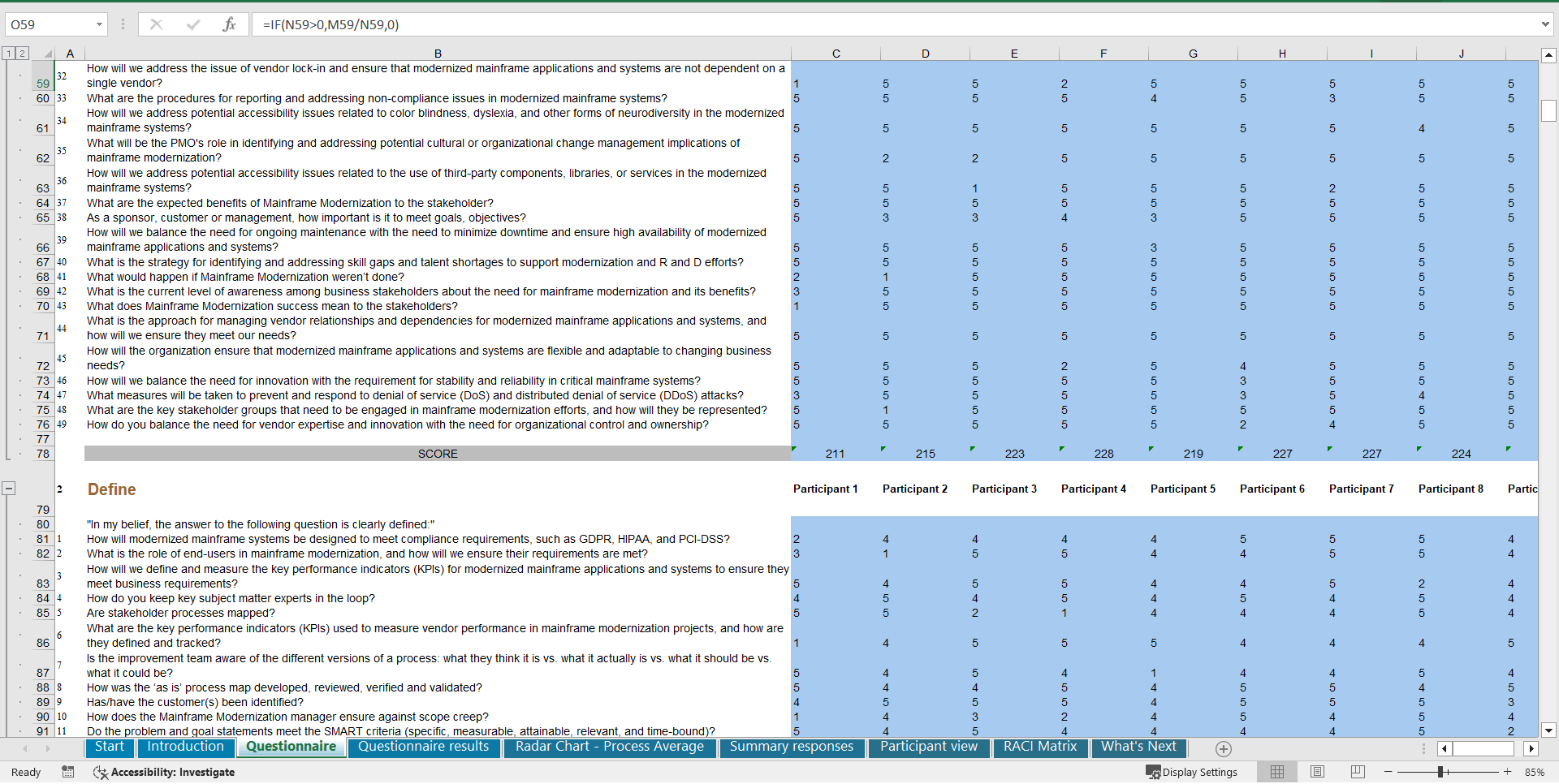 Mainframe Modernization - Implementation Toolkit (Excel template (XLSX)) Preview Image