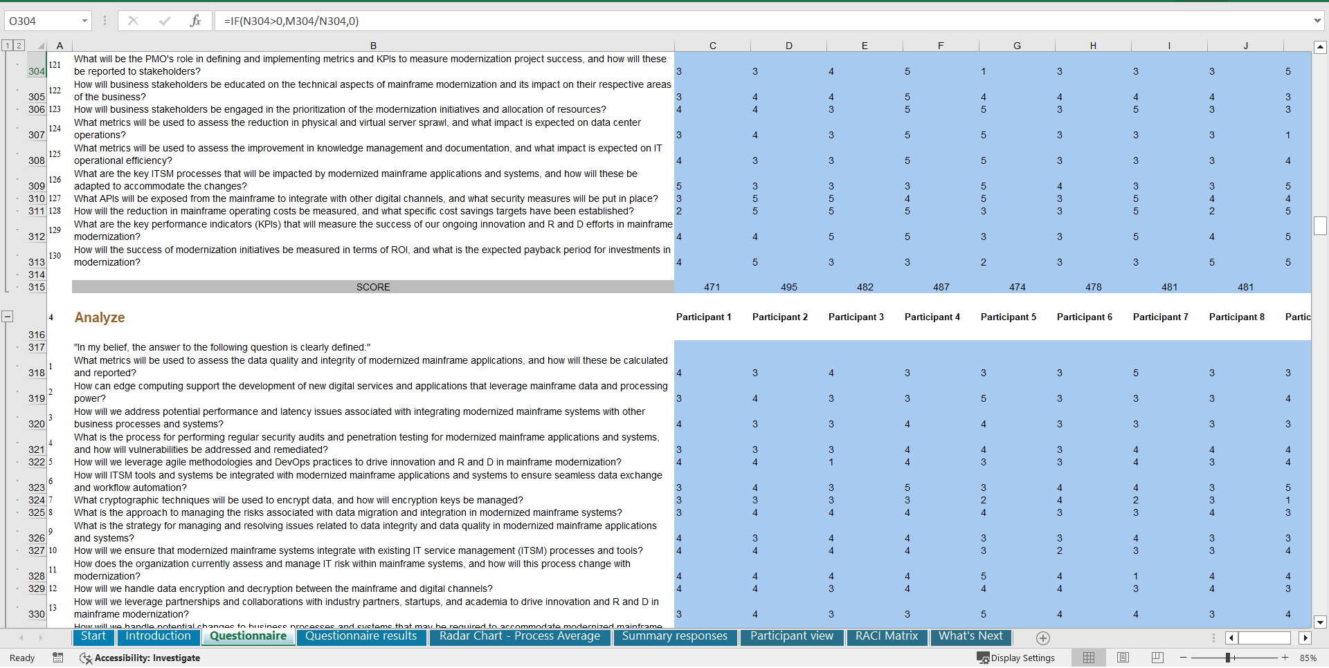 Mainframe Modernization - Implementation Toolkit (Excel template (XLSX)) Preview Image