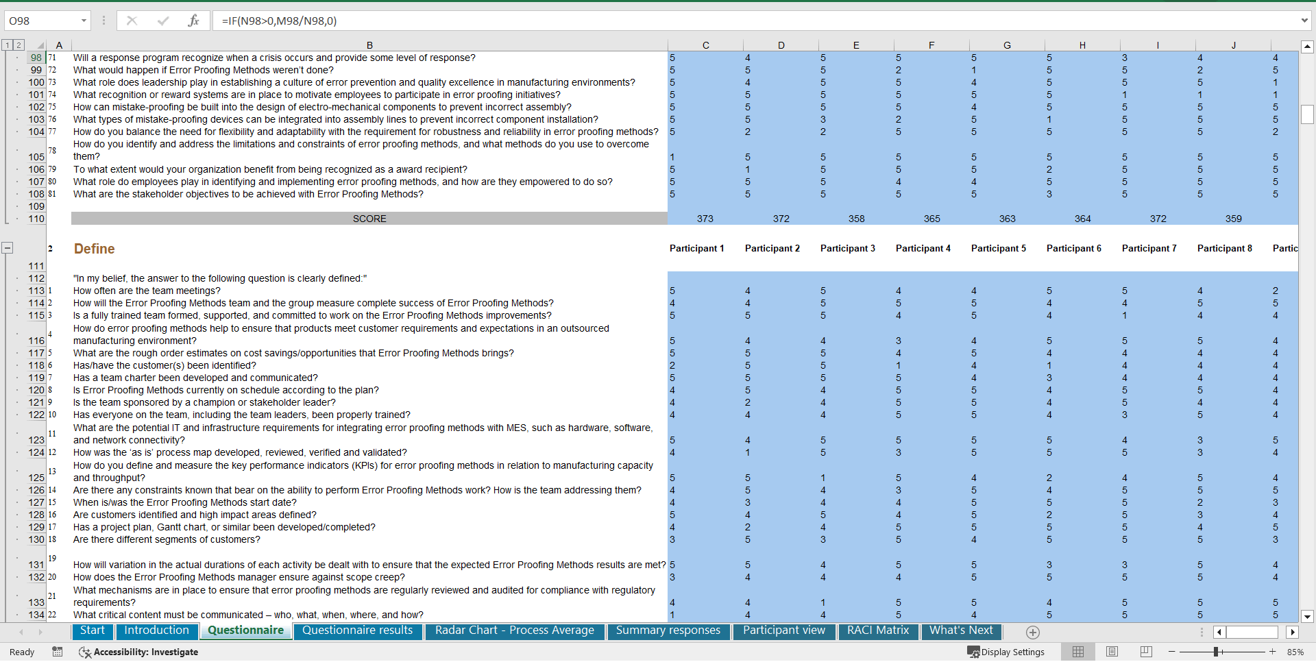 Error Proofing Methods - Implementation Toolkit (Excel template (XLSX)) Preview Image