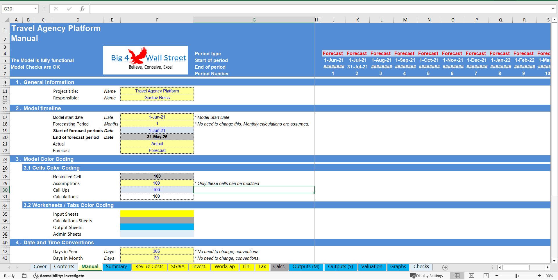 Travel Agency Platform - Financial Model (5-Year Monthly DCF & Valuation) (Excel template (XLSX)) Preview Image