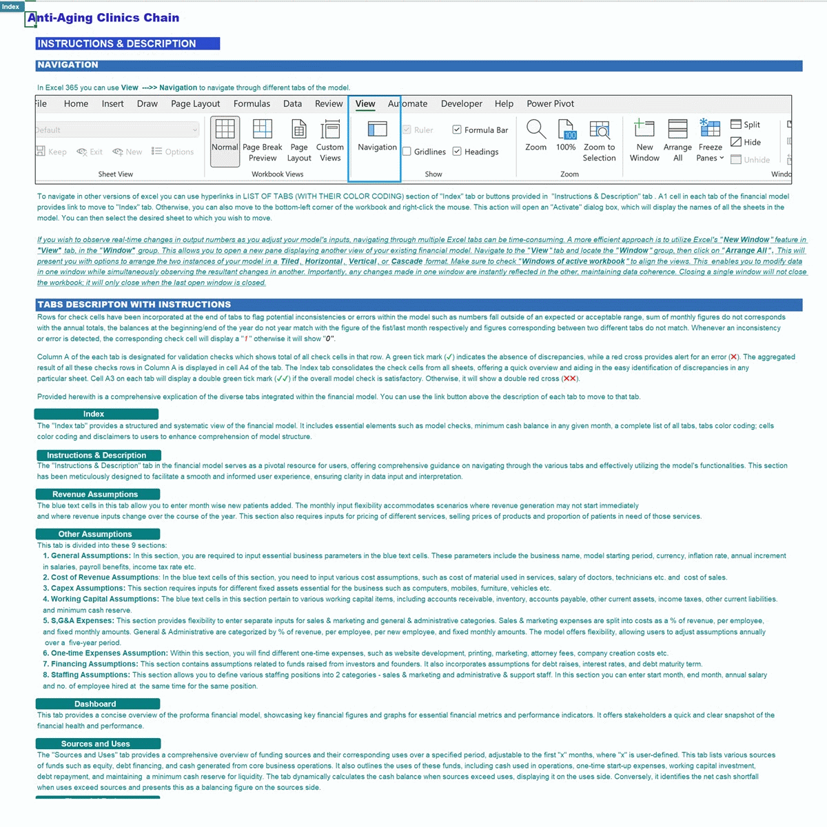 Anti-Aging Clinics Chain Financial Model (Excel template (XLSX)) Preview Image