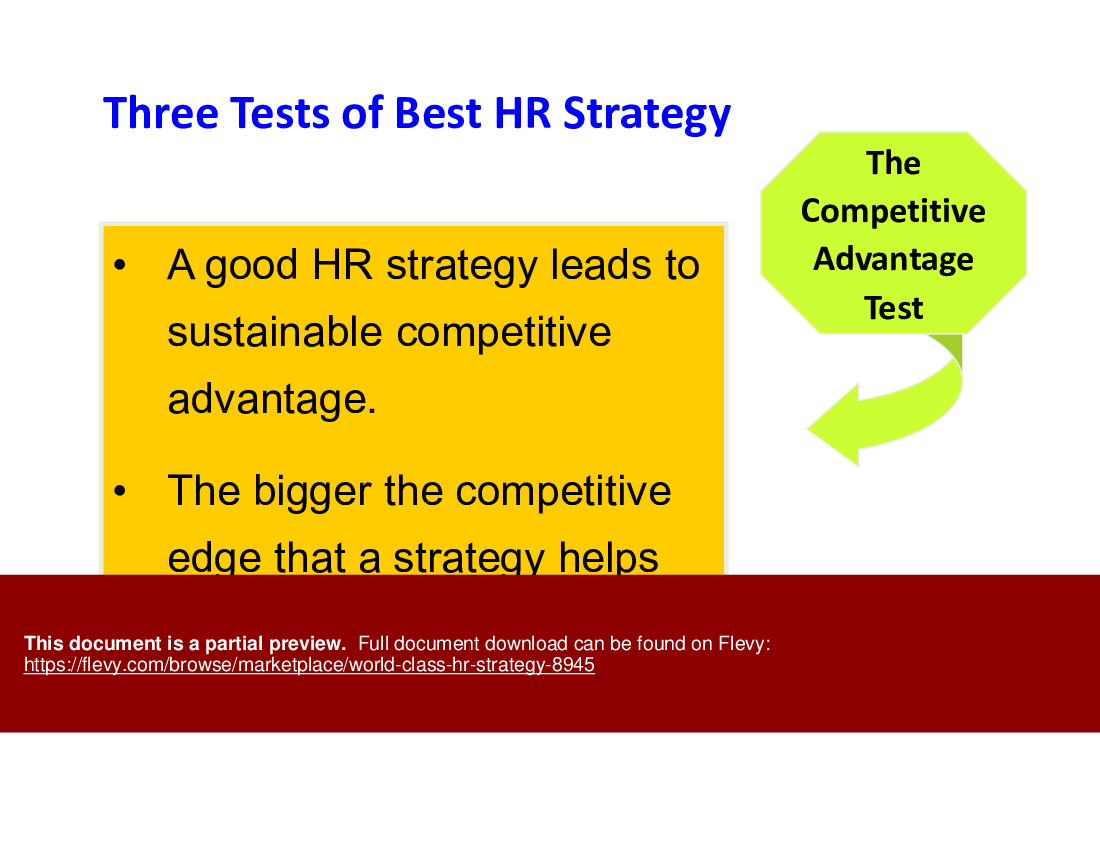 World-Class HR Strategy (109-slide PPT PowerPoint presentation (PPTX)) Preview Image