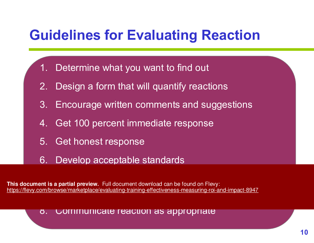 Evaluating Training Effectiveness: Measuring ROI and Impact (66-slide PPT PowerPoint presentation (PPTX)) Preview Image