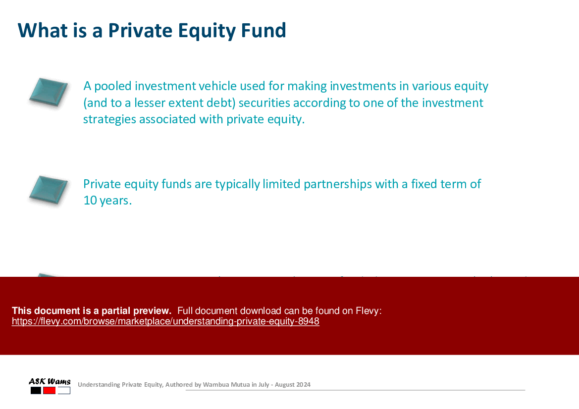 Understanding Private Equity (27-page PDF document) Preview Image