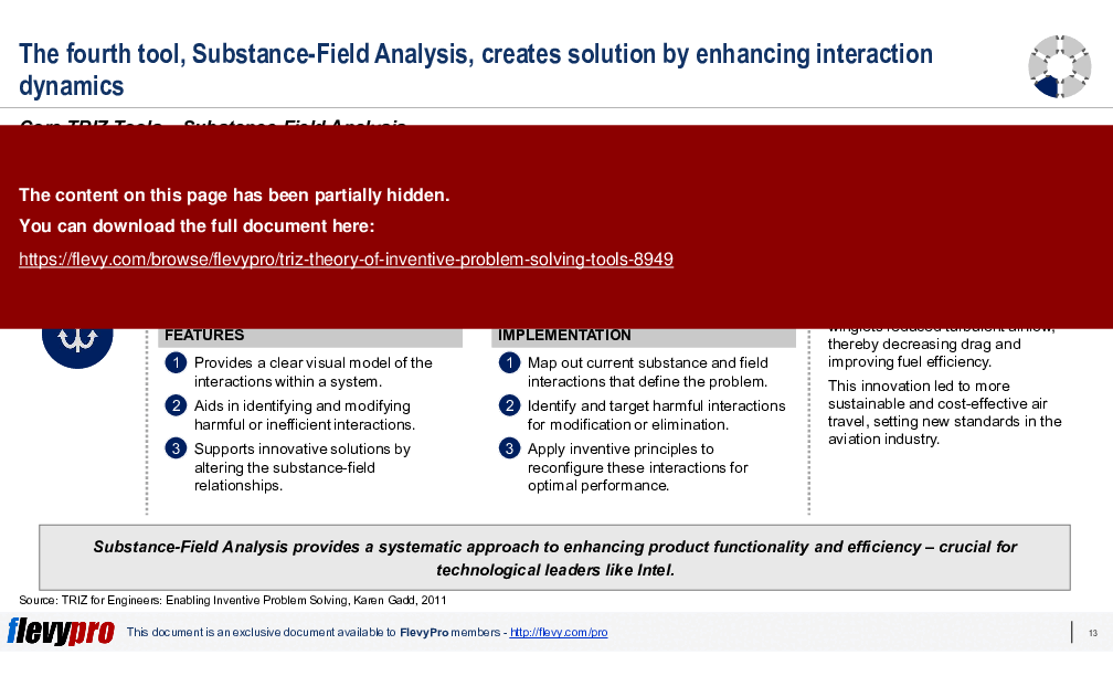 TRIZ (Theory of Inventive Problem Solving) Tools (33-slide PPT PowerPoint presentation (PPTX)) Preview Image