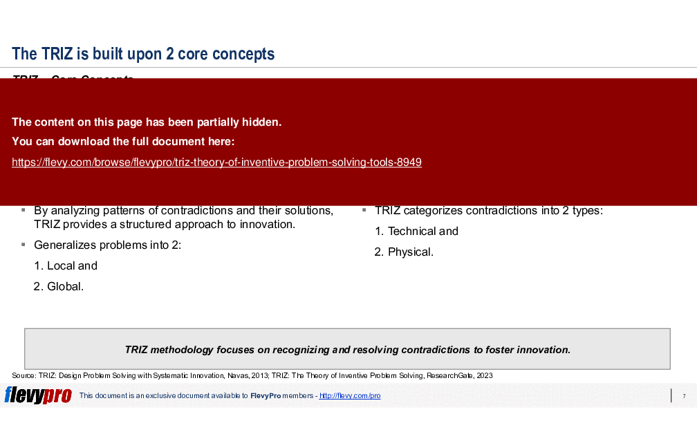 TRIZ (Theory of Inventive Problem Solving) Tools (33-slide PPT PowerPoint presentation (PPTX)) Preview Image