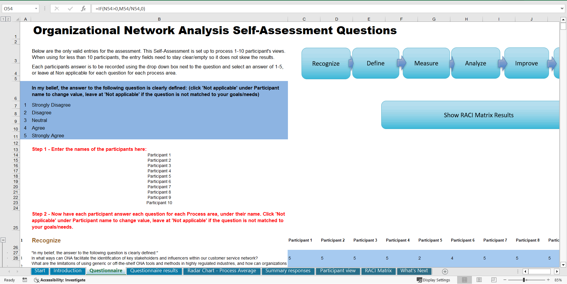 Organizational Network Analysis (ONA) - Implementation Toolkit (Excel template (XLSX)) Preview Image