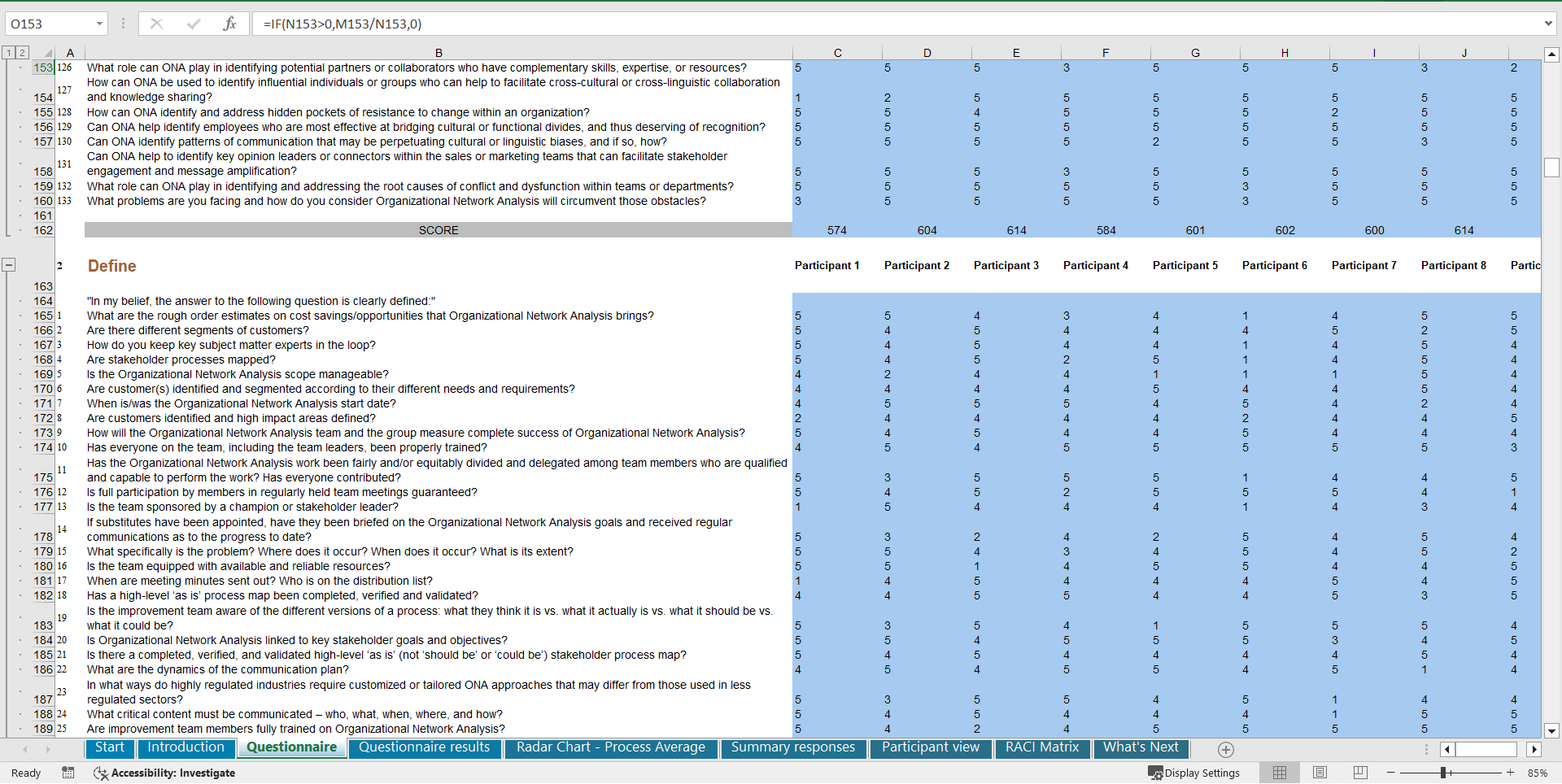 Organizational Network Analysis (ONA) - Implementation Toolkit (Excel template (XLSX)) Preview Image