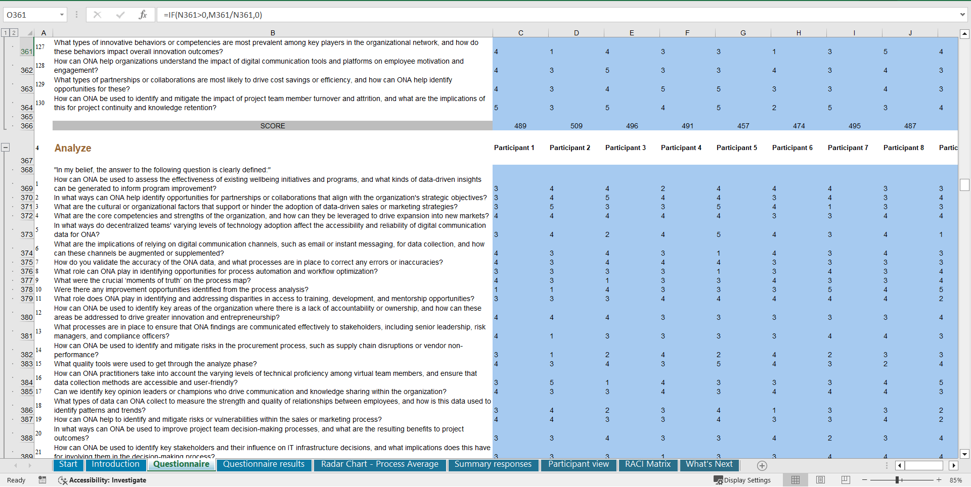 Organizational Network Analysis (ONA) - Implementation Toolkit (Excel template (XLSX)) Preview Image