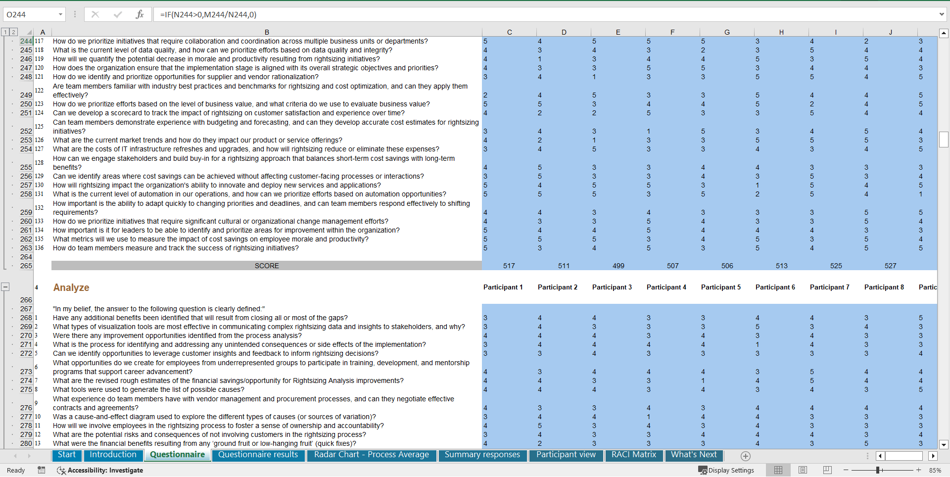 Rightsizing Analysis - Implementation Toolkit (Excel template (XLSX)) Preview Image